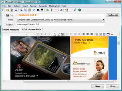 e-Campaign WYSIWYG message composer