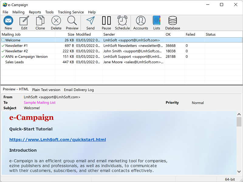 e-Campaign Main Window